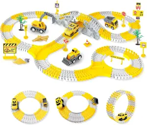 222 Children Construction Race Track Car Toy Set