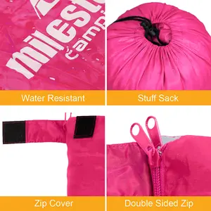 Milestone Camping Mummy Single Sleeping Bag - Pink