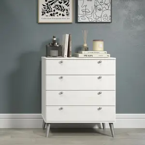 Core Products Augusta Curve 4 drawer chest , White