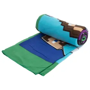 Minecraft Premium Fleece Blanket Green/Blue (200cm x 150cm)