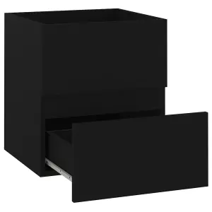 Berkfield Sink Cabinet Black 41x38.5x45 cm Engineered Wood