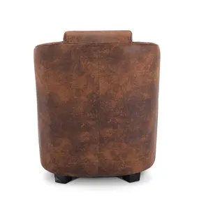 Faux Leather Suede Brown Aviator Tub Chair