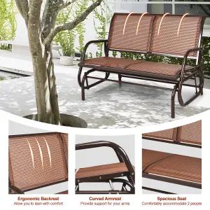 Costway Outdoor Swing Glider Chair 2-Person Patio Garden Rocking Swing Bench Loveseat