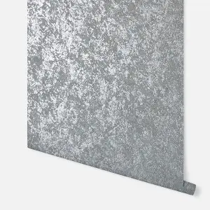 Arthouse Texture Grey Charcoal Kiss Foil Wallpaper