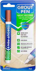 Grout Pen - Designed for restoring tile grout in bathrooms & kitchens (Terracotta)