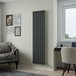 Agadon Lola Designer Panel Radiator 1800 x 448 mm Textured Anthracite