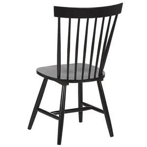 Set of 2 Dining Chairs BURGES Rubberwood Black