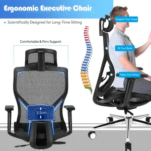 Costway Ergonomic Office Chair High-Back Mesh Executive Chair Adjustable Lumbar Support