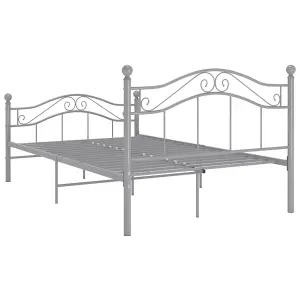 Berkfield Bed Frame Grey Metal 120x200 cm