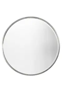 MirrorOutlet Rowan Silver Elegant Modern Round Mirror 100 x 100cm