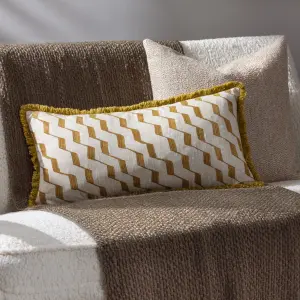 Hoem Zabine Geometric 100% Cotton Feather Filled Cushion