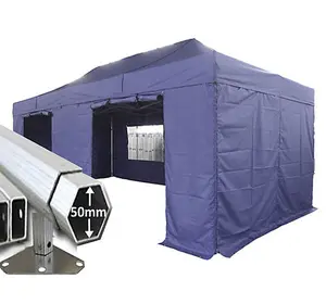 3m x 6m Extreme 50 Instant Shelter Pop Up Gazebos Frame, Canopy & Sides - Navy Blue