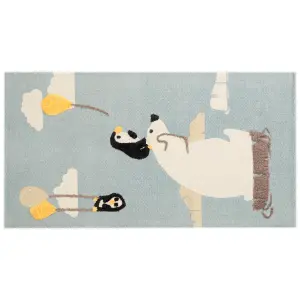 Cotton Kids Rug Polar Bear Print 80 x 150 cm Multicolour BARUS