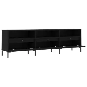 Berkfield TV Cabinet Black 150x30x44.5 cm Engineered Wood