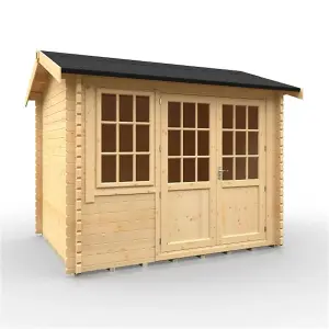 10ft x 8ft (2950mm x 2350mm) Horsforth "The Tallahassee Plus" 44mm Log Cabin With 1 Window