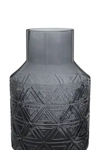 Interiors by Premier Dakota Dark Grey Glass Vase