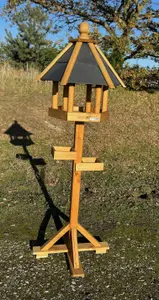 Simply Wood Hanbury Bird Table Slate Roof with FREE Bird Seed