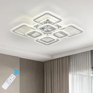 Garwarm Ceiling Lights Living Room Acrylic Flush Mount Led Ceiling Lights, Nordic Chandeliers With 8 Rectangles Lighting Fixture