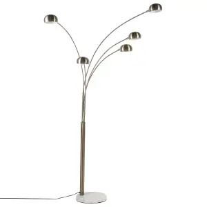 5 Light Metal Floor Lamp Gold FLINDERS