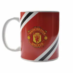 Manchester United FC Core Stripe Mug Red/Black/White (One Size)