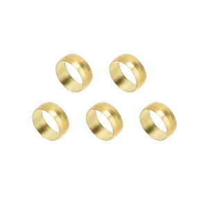 Flomasta Brass Compression Olive (Dia)15mm, Pack of 5