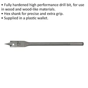 High Performance 12 x 152mm Wood Drill Bit with Hex Shank for Precision Work