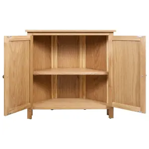 Berkfield Corner Cabinet 80x33.5x78 cm Solid Oak Wood