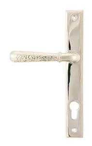 From The Anvil Polished Nickel Hammered Newbury Slimline Espag. Lock Set