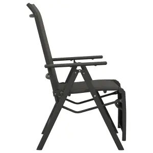 Berkfield Reclining Garden Chairs 2pcs Textilene and Aluminium Black