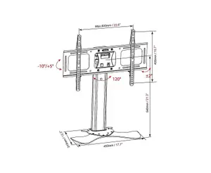 Duronic TVS1D1 TV Stand and Tilting Monitor Bracket, Standing Desktop Mount with VESA 600x400 for Flat Screen Television 37-65"