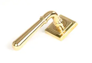 From The Anvil Polished Brass Newbury Lever on Rose Set (Square) - Unsprung