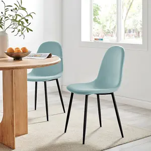 Ron Velvet Dining Chair - Blue