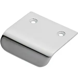 Semi Concealed Cabinet Pull Handle 48 x 50mm 14mm Lip Polished Chrome