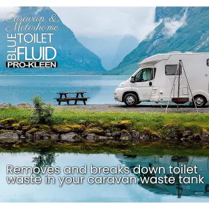 Pro-Kleen Blue Toilet Chemical Fluid Solution Cleaner 2L for Caravan and Motorhomes - Eco-Friendly, Formaldehyde Free