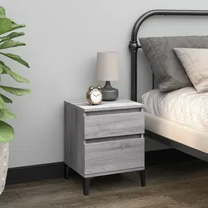 Berkfield Bedside Cabinets 2 pcs Grey Sonoma 40x35x50 cm