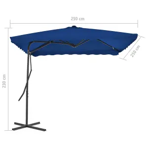 Berkfield Outdoor Parasol with Steel Pole Blue 250x250x230 cm