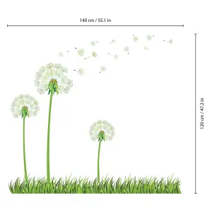 Walplus Huge Glow In Dark Effect Dandelion Flower Art Wall Sticker Decoration Glow in Dark Stickers Stock Clearance