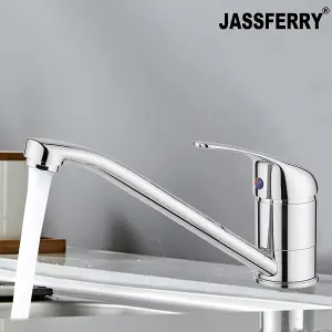 JASSFERRY Kitchen Sink Mixer Tap Caravan Monobloc Single Top Lever Swivel Spout Chrome