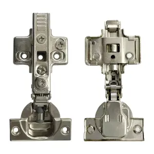 Soft Close Full Overlay Cabinet Door Hinges, 110 Degree, Nickel Plated, 35mm, 4D Adjustment, 2 Pack