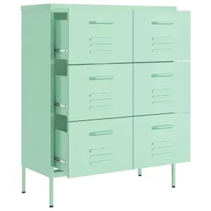 Berkfield Drawer Cabinet Mint 80x35x101.5 cm Steel