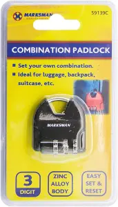 Set Of 3 Security 3 Digit Combination Padlock Shackle Weatherproof Luggage Suitcase