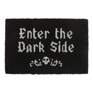 Something Different Enter The Dark Side Coir Door Mat Black/White (One Size)