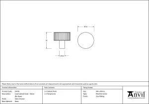 From The Anvil Satin Chrome Judd Cabinet Knob - 32mm (No rose)