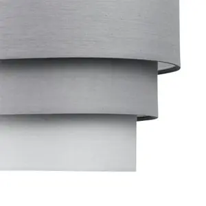 First Choice Lighting Pair of Grey Ombre 3 Tier Ceiling Light Shades