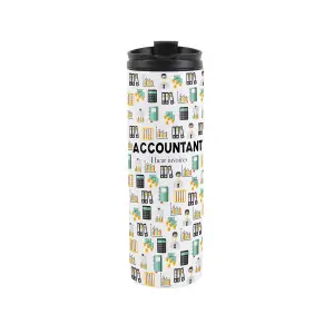 Accountant Travel Mug - Novelty Trades Gift Stainless Steel Vacuum-Sealed Double-Walled Hot/Cold Drinks Travel Flask