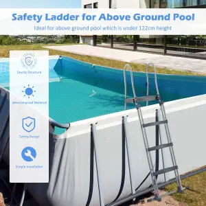 Costway A Frame Pool Ladder Above Ground W/ Removable Steps Non-Slip