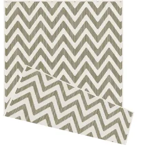 Duo Weave Collection Outdoor Rugs in Zigzag Design