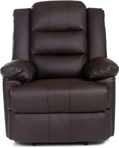 Manual Leather Match Manual Recliner Brayden Studio Upholstery Colour: Brown