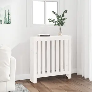 Radiator Cover White 79.5x19x84 cm Solid Wood Pine