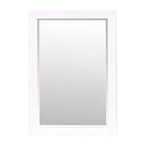 Andrews Flat Wall Mirror White Matte / 100cm x 70cm W